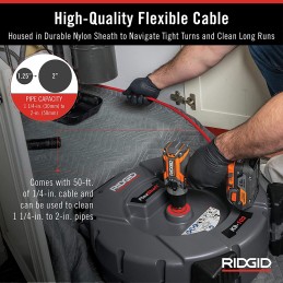 STASATRICE FlexShaft RIDGID K9-102 GL per tubi da 1/4 - 2" (32 - 50 mm) 76193 4