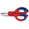 Forbice per elettricisti Knipex con dentatura fine per un taglio netto senza slittamento 95 05 155 SB 1