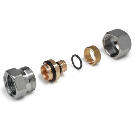 Raccordo diritto filettato femmina misura 3/4" x (20 x 2) per tubi in plastica o multistrato R187FX096 1