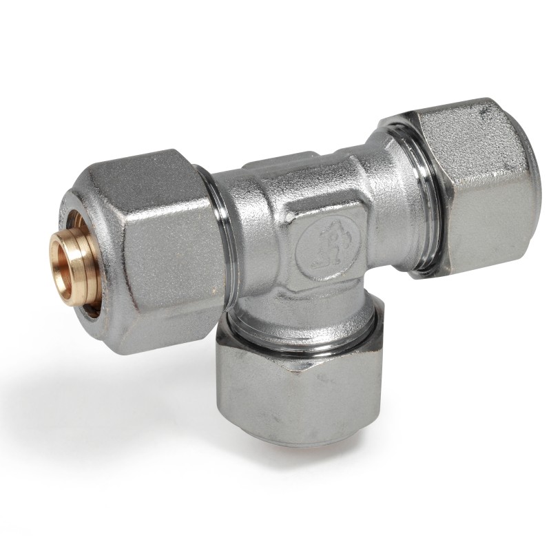Raccordo a T con adattatori misura ø 16 x 2 per tubi in plastica o multistrato R564MX048 1