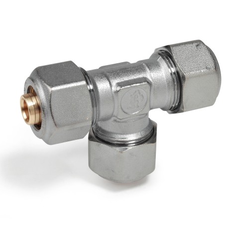 Raccordo a T con adattatori misura ø 20 x 2 per tubi in plastica o multistrato R564MX057 1