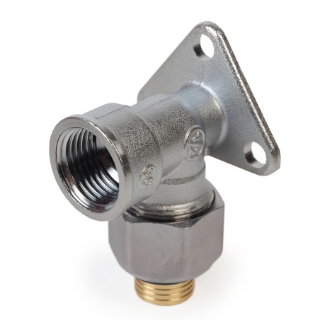 Raccordo a gomito filettato femmina con staffa a muro 1/2" x (20 x 2) R572MX057 1