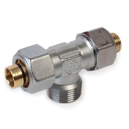 Raccordo a T filettato maschio misura (20 x 2) x 3/4" x (20 x 2) R568MX061 1