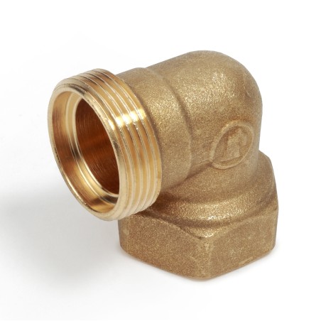 Raccordo curvo 90° filettato femmina in ottone con attacco per adattatore tubo rame, plastica o multistrato misura 1/2" x 16 R56