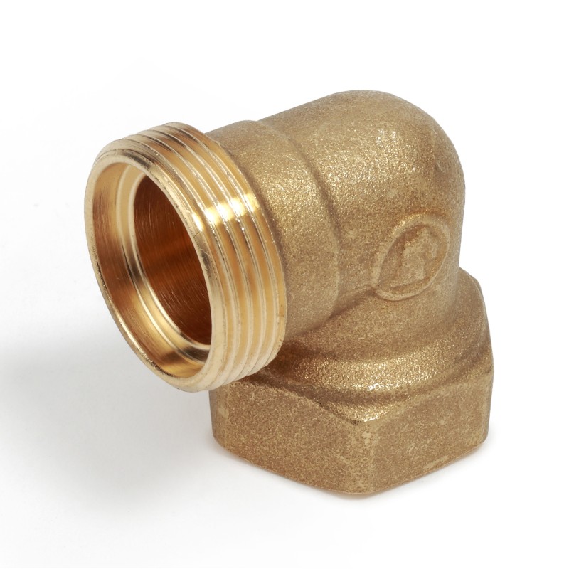 Raccordo curvo 90° filettato femmina in ottone con attacco per adattatore tubo rame, plastica o multistrato misura 3/4" x 18 R56