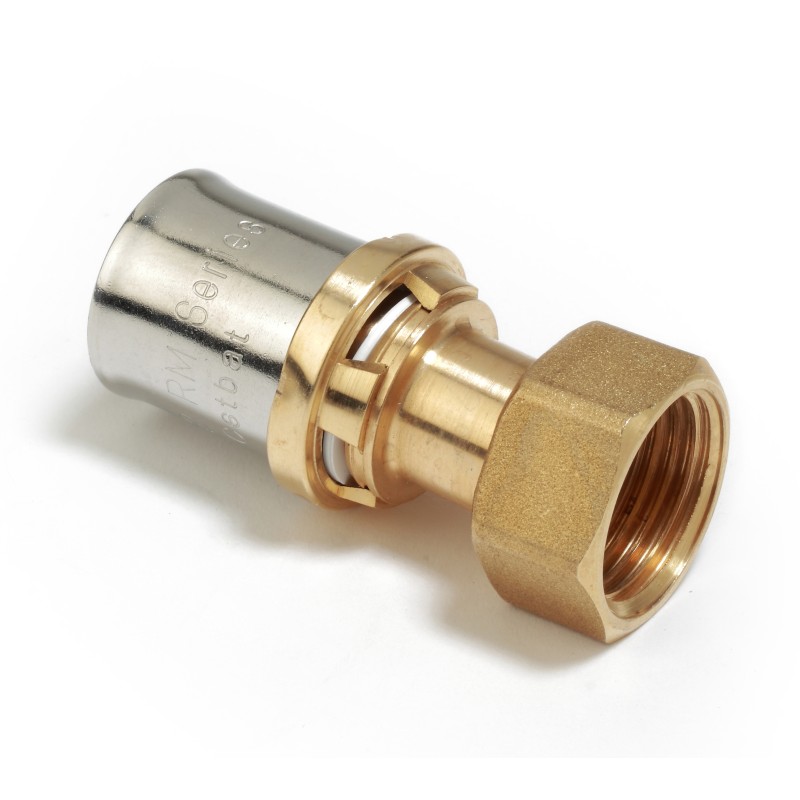 Raccordo diritto a pressare multipinza, con calotta a sede piana filettata 1" x (26 x 3) RM179Y073 1 Raccordo diritto a pressare multipinza, con calotta a sede piana filettata 1" x (26 x 3) RM179Y073 1