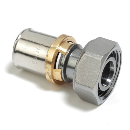 Raccordo diritto a pressare multipinza, con calotta base Eurocono 3/4"E x (20 x 2) RM179X106 1
