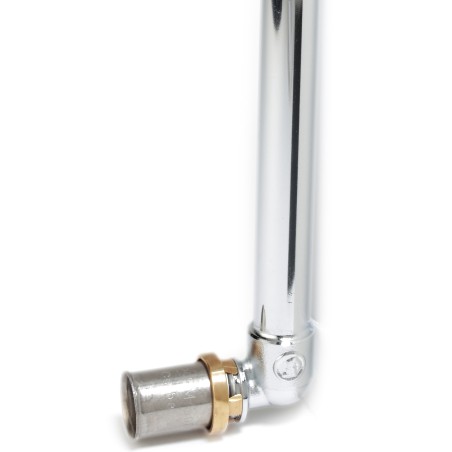 Raccordo curvo 90° a pressare multipinza con tubo rame cromato Ø 16 mm di lunghezza 300 mm RM128X034 1