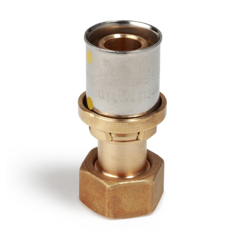 Raccordo diritto 1/2" x (16 x 2) a pressare con calotta a sede piana filettata ISO228 RM179Y253 1
