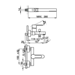 Miscelatore monocomando vasca completo Cisal Tender C200012321 C200012321 2