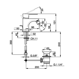 Miscelatore monocomando bidet Cisal Tender C200055021 C200055021 2