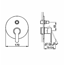 MONOCOMANDO INCASSO DOCCIA CON DEVIATORE Cisal Tender C200021021 C200021021 2