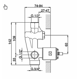 MONOCOMANDO INCASSO DOCCIA CON DEVIATORE Cisal Tender C200021021 C200021021 3