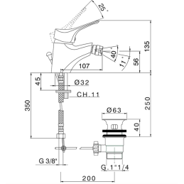 Miscelatore monocomando bidet MITO3 Cisal Tender M300055021 M300055021 2