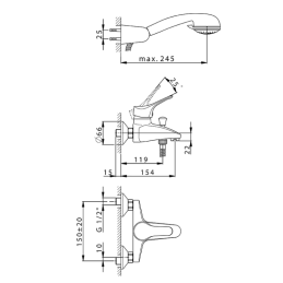 Miscelatore monocomando vasca completo MITO3 Cisal M300012021 M300012021 2
