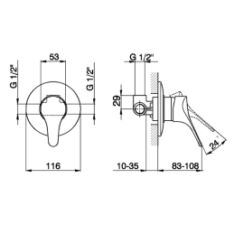 Miscelatore monocomando doccia incasso MITO3 Cisal M300030021 M300030021 2