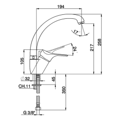 Miscelatore monocomando lavello MITO3 Cisal M300052021 M300052021 2
