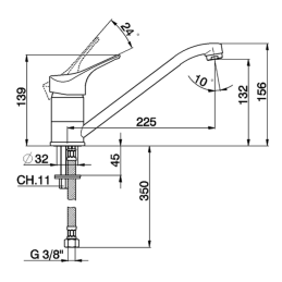 Miscelatore monocomando lavello MITO3 Cisal M300058021 M300058021 2