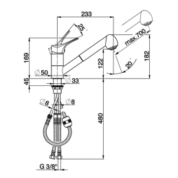 Miscelatore monocomando lavello docc. estraibile MITO3 Cisal M300257021 M300257021 2