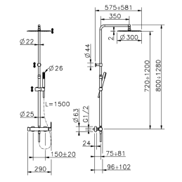 Colonna doccia monocomando 2 funzioni TENDER Cisal C200403321 C200403321 4