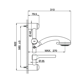 Completo doccia saliscendi Pegaso 3 getti Cisal DS01025021 DS01025021 2