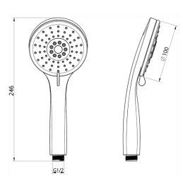 Doccetta, 3 getti diametro 100 mm ABS cisal DS01442021 DS01442021 2
