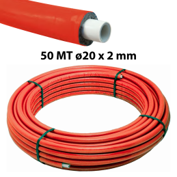 Tubo multistrato rosso PEX-b/Al/PEX-b 50 m ø 20 x 2 mm GIACOMINI