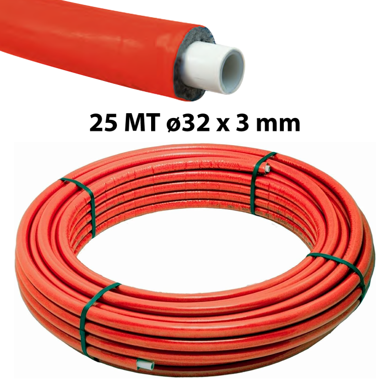Tubo multistrato rosso PEX-b/Al/PEX-b 25 m ø 32 x 3 mm GIACOMINI R999IY280 1 Tubo multistrato rosso PEX-b/Al/PEX-b 25 m ø 32 x 3 mm GIACOMINI R999IY280 1