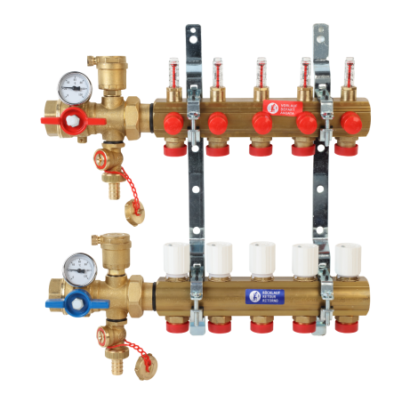 Kit collettore premontato in ottone 1"x18/9 per impianti di climatizzazione R553FK109 1
