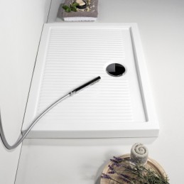 Piatto doccia Ferdy rettangolare cm 90x70 bianco lucido ceramica azzurra PFPD09007065BI 2