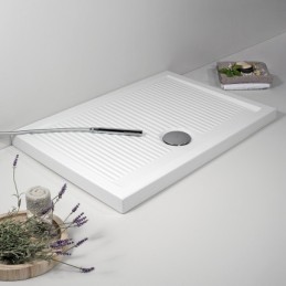 Piatto doccia Ferdy rettangolare cm 90x70 bianco lucido ceramica azzurra PFPD09007065BI 4