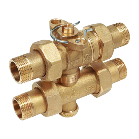 Valvola di zona a sfera, a tre vie, motorizzabile MM 1"M R278Y005 1