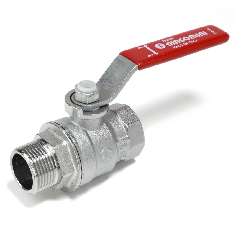 Valvola a sfera, attacchi 2" F-M, leva rossa Giacomini R854LX028 1