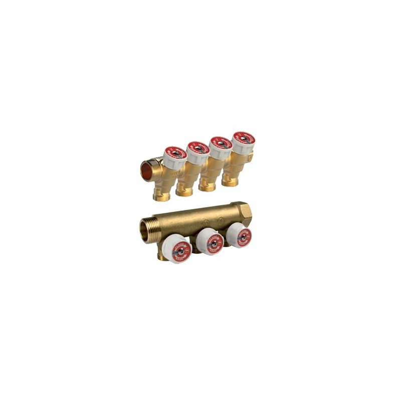 Collettore Giacomini componibile con rubinetti 3/4x16/3 R585CY023 1