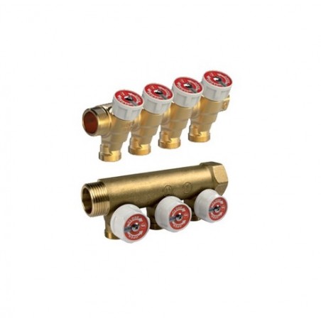 Collettore Giacomini componibile con rubinetti 3/4x16/3 R585CY023 1