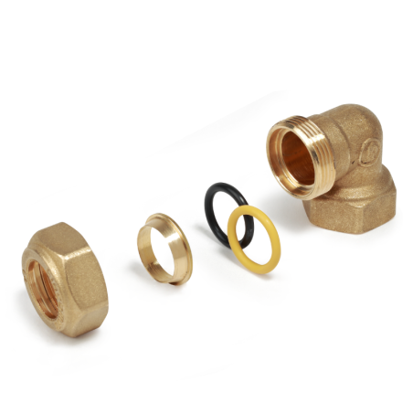 Raccordo curvo 90° filettato femmina ø 1/2" x 15 mm per tubo rame R563Y114 1