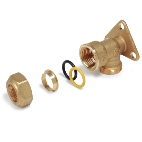 Raccordo a gomito filettato femmina, con staffa a muro ø 1/2"x 12 R572Y112 1