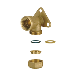 Raccordo a gomito filettato femmina, con staffa a muro ø 1/2"x 18 R572Y116 2