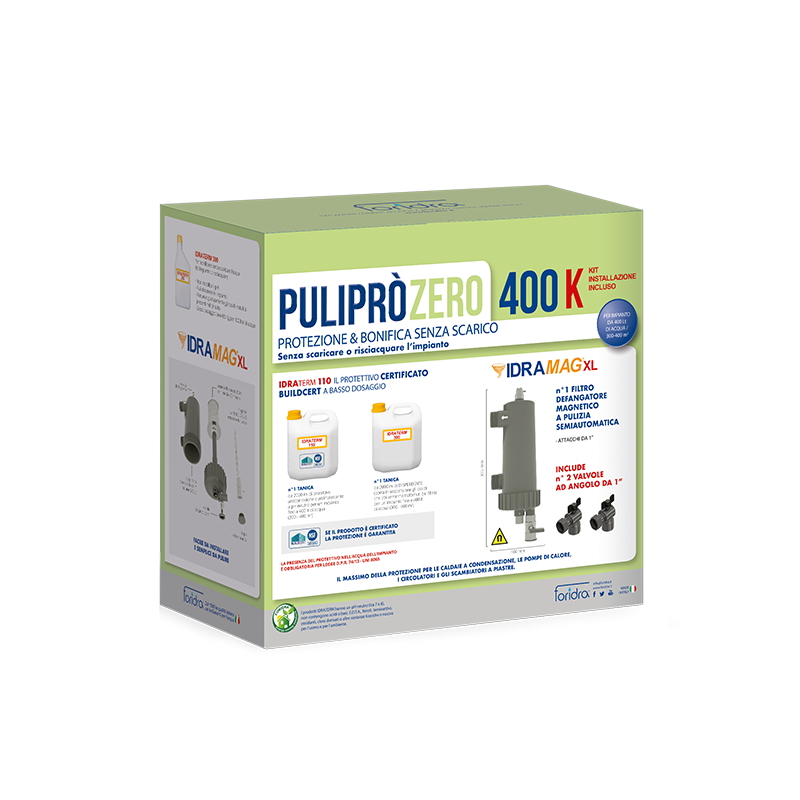 Kit defangatore e bonifica IDRATERM PULIPRÒ ZERO 400K Foridra PULIPZ4K PULIPZ4K 1