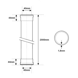 Tubo ad innesto ultra silent ø 40 mm - 2000mm - 2 bicchieri BAMPI USD042000 USD042000 2