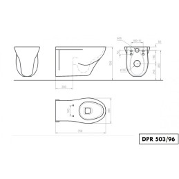 Vaso Sospeso per Disabili Serie EASY IDRAL 10276 - Ceramica Bianca 10276 2