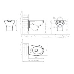 Idral 10262 Vaso Sospeso per Disabili Serie EASY da IDRAL in Ceramica Bianca 10262 2