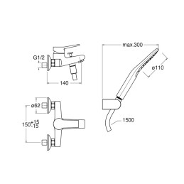 Miscelatore Monocomando da Parete Serie Prime di CRISTINA RUBINETTERIE - Ottone Cromato e Design Innovativo Codice: CRIPE10151 C
