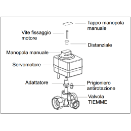 SERVOMOTORE COMPLETO DI KIT CONNESSIONE VALVOLA 24VAC 3PUNTI - 9562SERV TIEMME 5570306 2