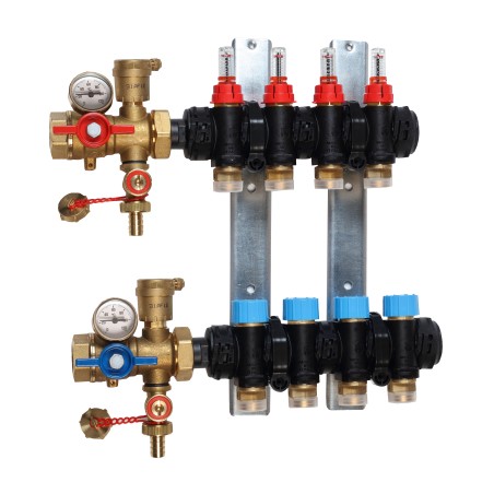 Kit Collettore Modulare Giacomini R553FP305 G 1" x 3/4"E /5 derivazioni in Tecnopolimero R553FP305 1