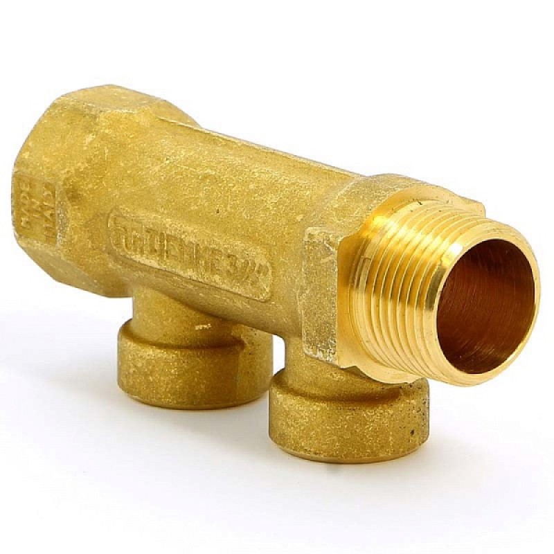 Collettore Lineare in Ottone 3/4"G F-M con 2 Uscite 1/2" Femmina, Interasse 36 mm Tiemme 1910052 1910052 1