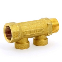 Collettore Lineare in Ottone 3/4"G F-M con 2 Uscite 1/2" Femmina, Interasse 36 mm Tiemme 1910052 1910052 2