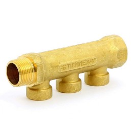 Collettore Lineare in Ottone 3/4"G F-M con 3 Uscite 1/2" Femmina, Interasse 36 mm Tiemme 1910039 1910039 2