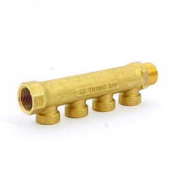Collettore Lineare in Ottone 3/4"G F-M con 4 Uscite 1/2" Femmina, Interasse 36 mm Tiemme 1910038 1910038 2