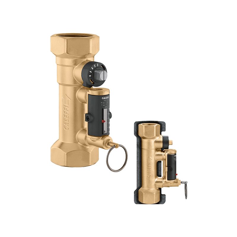 Valvola di bilanciamento con debimetro connessione G 2" F regolazione del flusso da 50-200 l/min isolamento - Caleffi 132902 132
